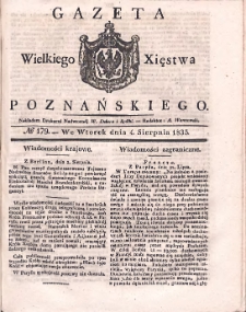 Gazeta Wielkiego Xięstwa Poznańskiego 1835.08.04 Nr179