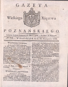 Gazeta Wielkiego Xięstwa Poznańskiego 1835.08.10 Nr184