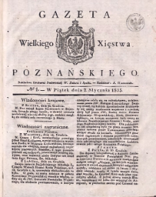 Gazeta Wielkiego Xięstwa Poznańskiego 1835.01.02 Nr1