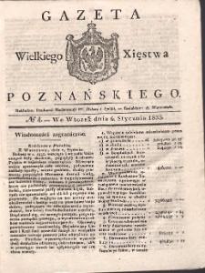 Gazeta Wielkiego Xięstwa Poznańskiego 1835.01.06 Nr4