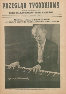 Przegląd Tygodniowy: bezpłatny dodatek ilustrowany Głosu Leszczyńskiego i Głosu Polskiego 1931.03.22