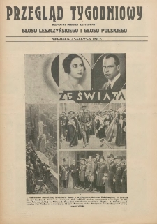 Przegląd Tygodniowy: bezpłatny dodatek ilustrowany Głosu Leszczyńskiego i Głosu Polskiego 1931.06.07