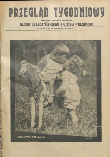 Przegląd Tygodniowy: bezpłatny dodatek ilustrowany Głosu Leszczyńskiego i Głosu Polskiego 1931.09.27