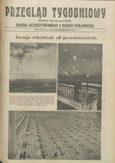 Przegląd Tygodniowy: bezpłatny dodatek ilustrowany Głosu Leszczyńskiego i Głosu Polskiego 1931.10.18