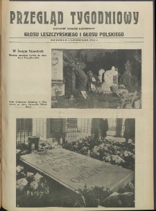 Przegląd Tygodniowy: bezpłatny dodatek ilustrowany Głosu Leszczyńskiego i Głosu Polskiego 1931.11.01