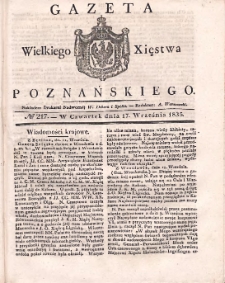 Gazeta Wielkiego Xięstwa Poznańskiego 1835.09.17 Nr217