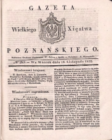 Gazeta Wielkiego Xięstwa Poznańskiego 1835.11.10 Nr263