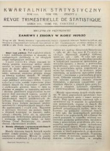 Zasiewy i zbiory w roku 1929/30