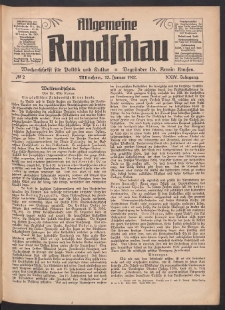 Allgemeine Rundschau: Wochenschrift für Politik und Kultur 1927.01.15 Jg. 24 Nr2