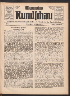 Allgemeine Rundschau: Wochenschrift für Politik und Kultur 1927.03.05 Jg. 24 Nr9