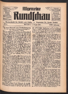 Allgemeine Rundschau: Wochenschrift für Politik und Kultur 1927.08.06 Jg. 24 Nr31