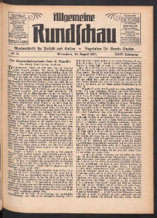 Allgemeine Rundschau: Wochenschrift für Politik und Kultur 1927.08.20 Jg. 24 Nr34