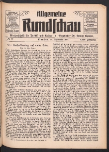 Allgemeine Rundschau: Wochenschrift f&uuml;r Politik und Kultur 1927.09.17 Jg. 24 Nr37