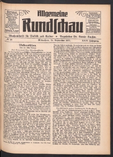Allgemeine Rundschau: Wochenschrift f&uuml;r Politik und Kultur 1927.09.24 Jg. 24 Nr38