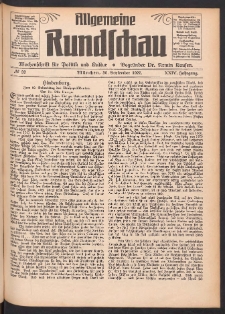Allgemeine Rundschau: Wochenschrift f&uuml;r Politik und Kultur 1927.09.30 Jg. 24 Nr39