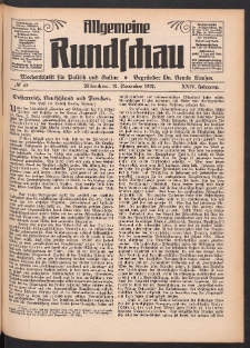 Allgemeine Rundschau: Wochenschrift f&uuml;r Politik und Kultur 1927.11.12 Jg. 24 Nr45