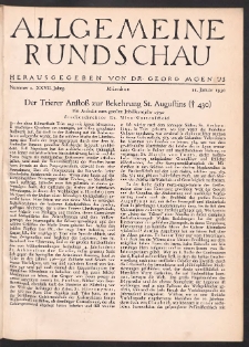 Allgemeine Rundschau: Wochenschrift f&uuml;r Politik und Kultur 1930.01.11 Jg. 27 Nr2