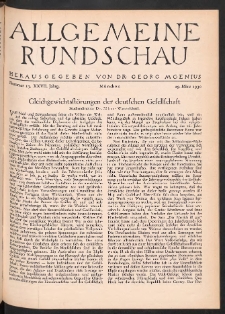Allgemeine Rundschau: Wochenschrift f&uuml;r Politik und Kultur 1930.03.29 Jg. 27 Nr13