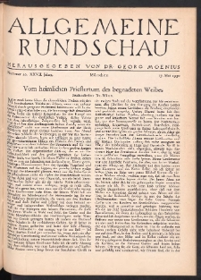 Allgemeine Rundschau: Wochenschrift für Politik und Kultur 1930.05.17 Jg. 27 Nr20