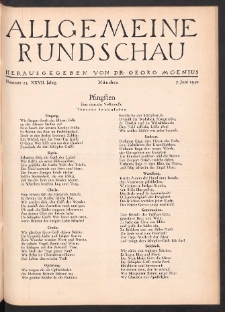 Allgemeine Rundschau: Wochenschrift für Politik und Kultur 1930.06.07 Jg. 27 Nr23