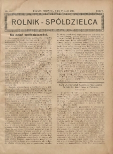 Rolnik-Sp&oacute;łdzielca 1928.05.27 R.5 Nr11