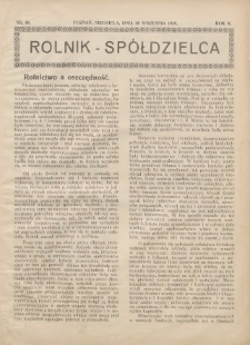 Rolnik-Sp&oacute;łdzielca 1928.09.30 R.5 Nr20