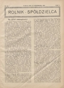 Rolnik-Sp&oacute;łdzielca 1928.10.28 R.5 Nr22