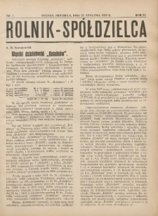 Rolnik-Spółdzielca 1929.01.27 R.6 Nr2