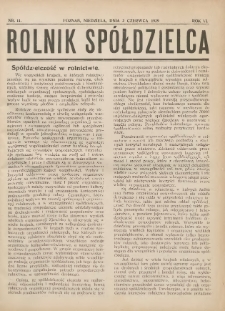 Rolnik-Sp&oacute;łdzielca 1929.06.02 R.6 Nr11