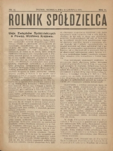 Rolnik-Spółdzielca 1929.06.16 R.6 Nr12
