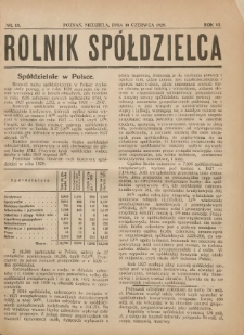 Rolnik-Sp&oacute;łdzielca 1929.06.30 R.6 Nr13