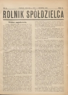 Rolnik-Sp&oacute;łdzielca 1929.08.11 R.6 Nr16