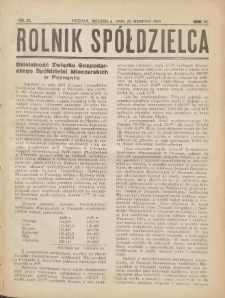 Rolnik-Sp&oacute;łdzielca 1929.08.25 R.6 Nr17