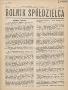 Rolnik-Sp&oacute;łdzielca 1929.09.23 R.6 Nr19