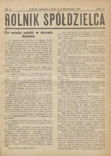 Rolnik-Sp&oacute;łdzielca 1929.10.20 R.6 Nr21