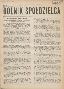 Rolnik-Sp&oacute;łdzielca 1929.11.03 R.6 Nr22