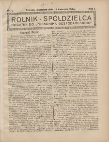 Rolnik-Sp&oacute;łdzielca 1924.04.13 R.1 Nr1