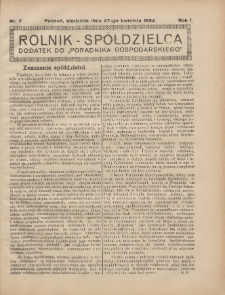 Rolnik-Sp&oacute;łdzielca 1924.04.27 R.1 Nr2