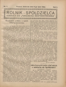 Rolnik-Spółdzielca 1924.07.06 R.1 Nr7