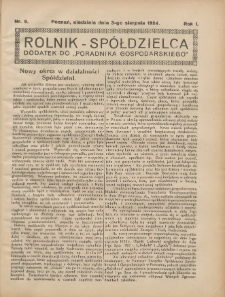 Rolnik-Sp&oacute;łdzielca 1924.08.03 R.1 Nr9