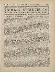 Rolnik-Sp&oacute;łdzielca 1924.08.17 R.1 Nr10