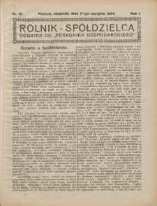 Rolnik-Spółdzielca 1924.08.17 R.1 Nr10