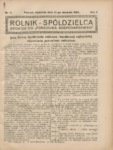 Rolnik-Sp&oacute;łdzielca 1924.08.31 R.1 Nr11