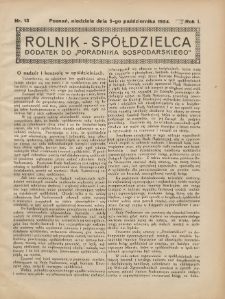 Rolnik-Sp&oacute;łdzielca 1924.10.05 R.1 Nr13