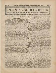 Rolnik-Sp&oacute;łdzielca 1924.10.19 R.1 Nr14