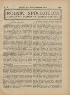 Rolnik-Sp&oacute;łdzielca 1924.11.16 R.1 Nr16