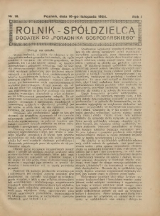 Rolnik-Spółdzielca 1924.11.16 R.1 Nr16