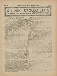 Rolnik-Sp&oacute;łdzielca 1924.12.28 R.1 Nr19