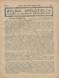 Rolnik-Spółdzielca 1924.12.28 R.1 Nr19