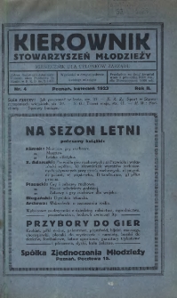 Kierownik Stowarzyszeń Młodzieży 1923.04 R.2 Nr4